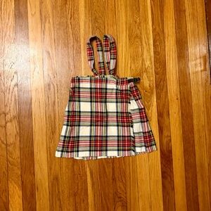 6T Plaid Pinafore Wool Vintage 1980s Skirt